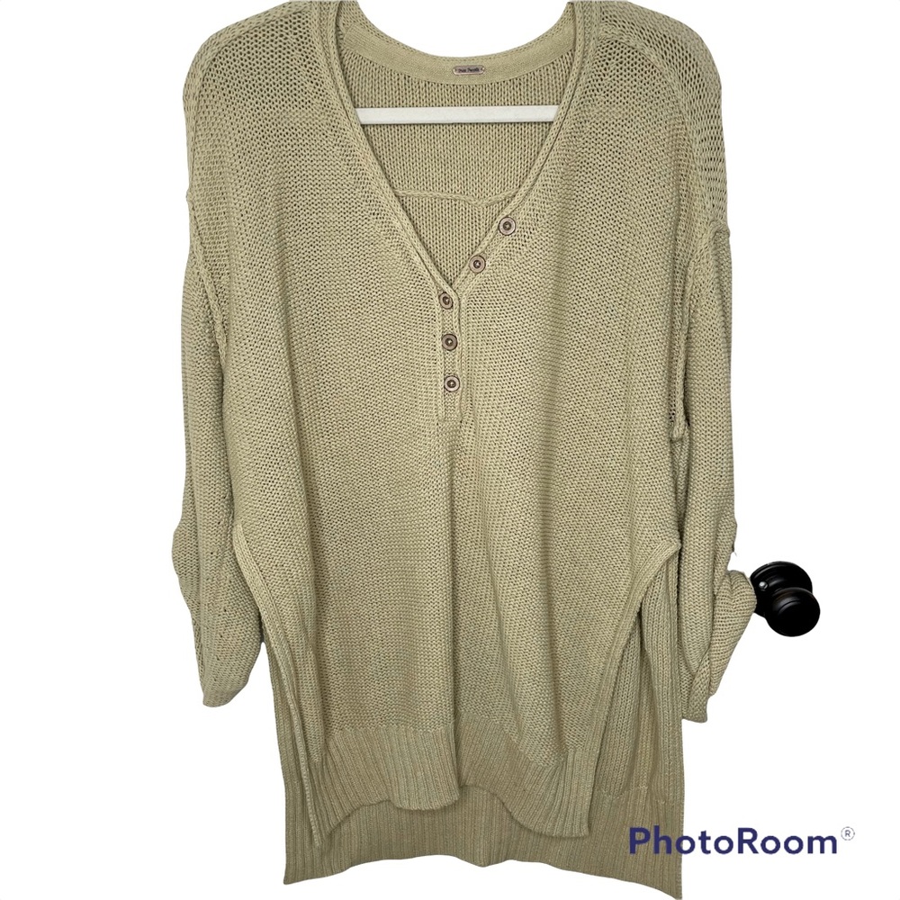 Free People Khaki Green Firefly Tunic Sweater XL